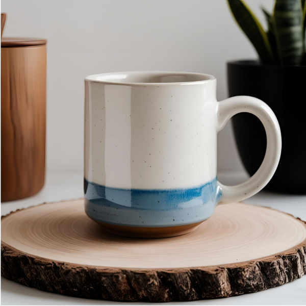 Mug en céramique - 12 cm - Azurin et craie
