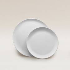 Assiette plate - 24 cm - Bleu et blanche